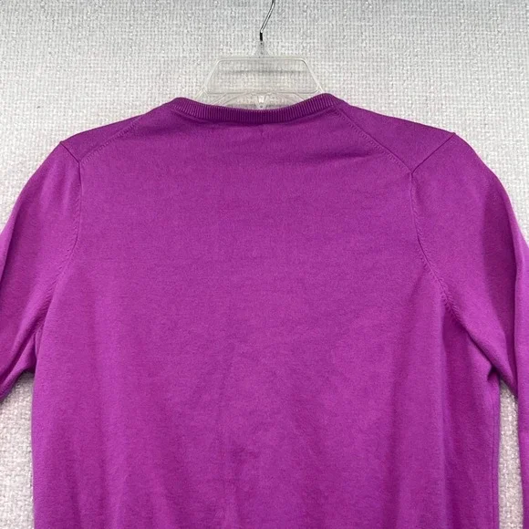 Lands' End Women's Fuchsia Cardigan M Medium Purple Button‎ Front Sweater - Picture 14 of 16